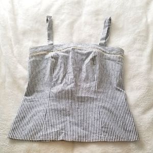 VTG Buttons in the Back Sleeveless Wide Strap Corset Style Cotton Tank Top